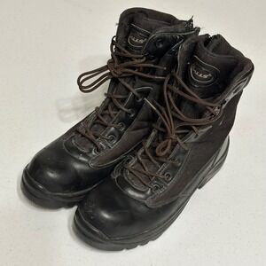 Galls FW038 Side Zip Tactical Duty Boots Leather Nylon Black Carbon‎ Fiber 8.5W